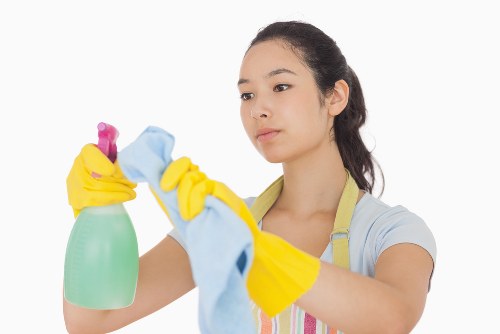 Carpet cleaning team using sustainable practices on the Isle of Dogs